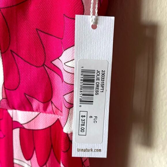 NWT Trina Turk Jolie Flower Child Midi White Pink DressTank Size M - Picture 10 of 11